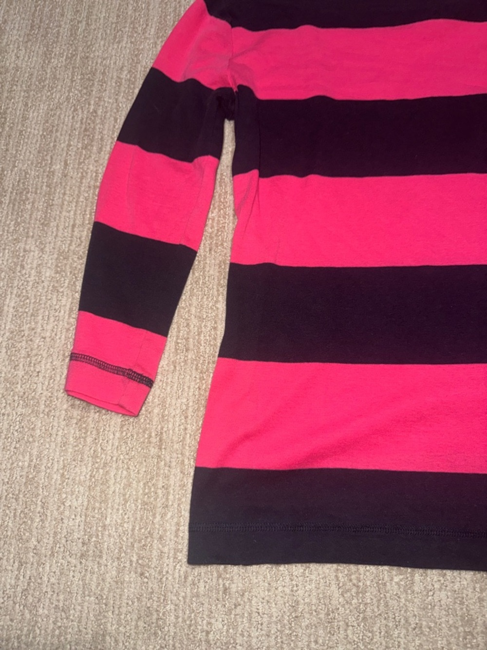 Tory Burch Womens Size S Pima Cotton Striped Pink/Navy Blue Boatneck Top - Picture 4 of 10